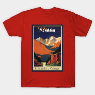 Rocky Mountain National Park Vintage Travel Poster T-Shirt